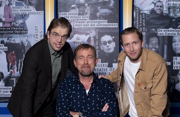 Harm Edens en teamcaptains Jan Jaap van der Wal en Peter Pannenkoek 